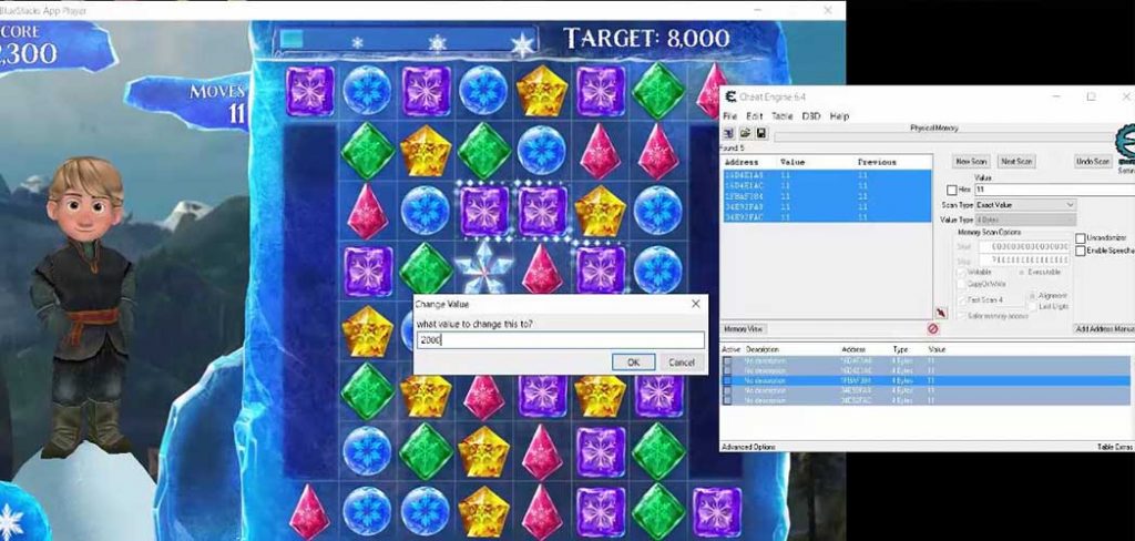 cheat engine bluestacks games